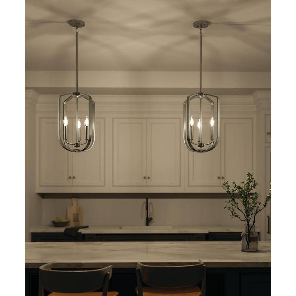 Ettore 14"W 3-Light Pendant Light Fixture by Kichler Brushed Nickel Finish