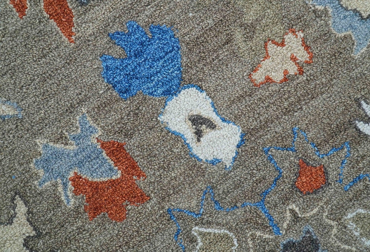 Eve Custom Made Traditional Gray Oushak Hand Tufted wool rug