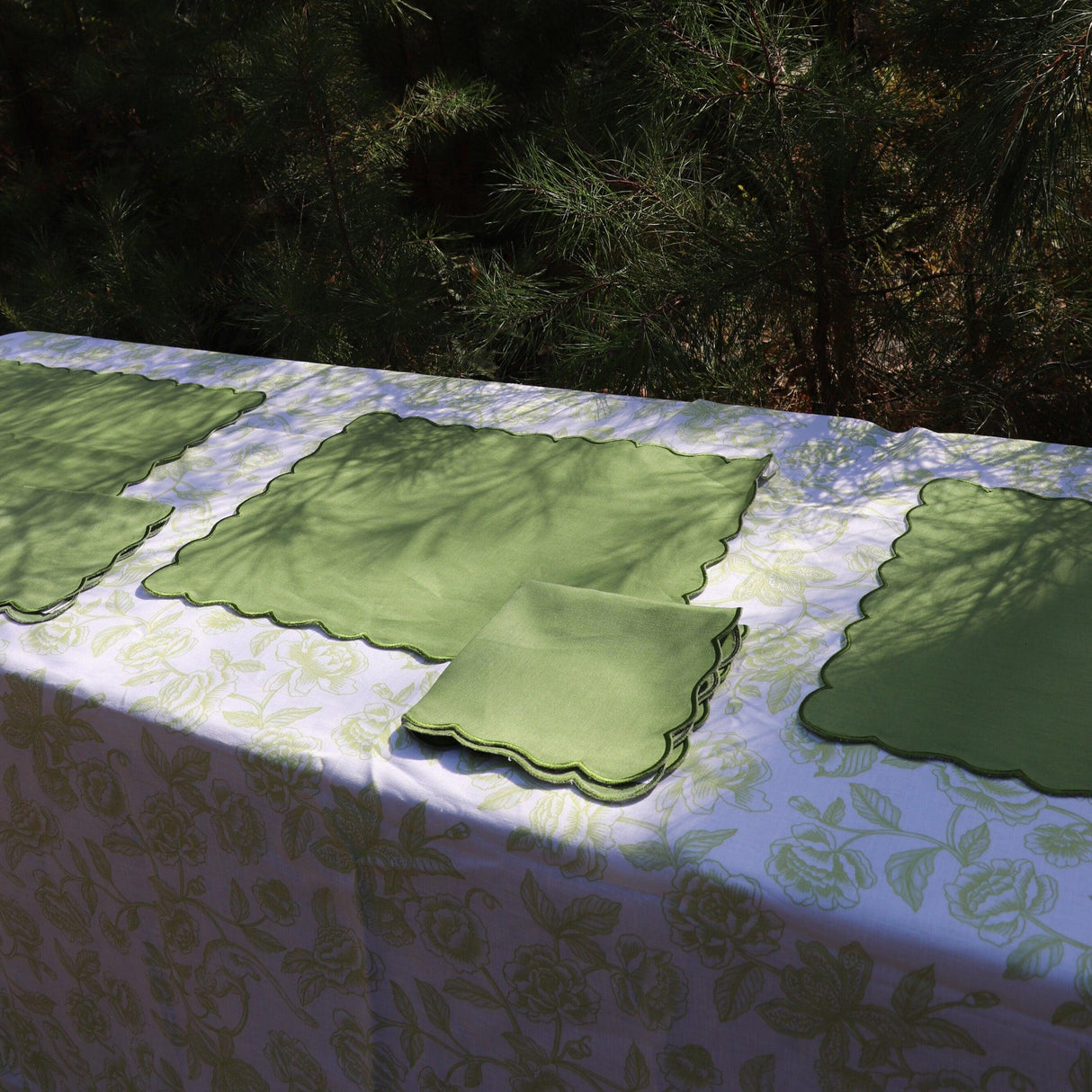 Evergreen Wave Placemat - Set of 4-Placemat-Parc Decor