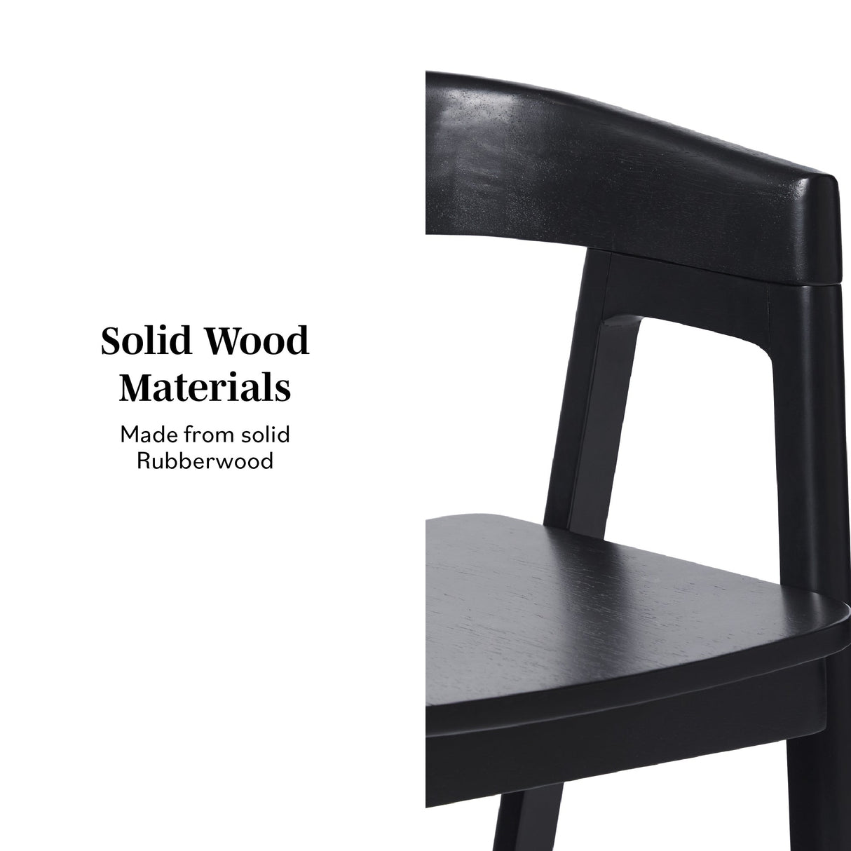 Ezra Modern Solid Wood Rounded Back Single Counter Stool-Dining / Kitchen-Parc Decor