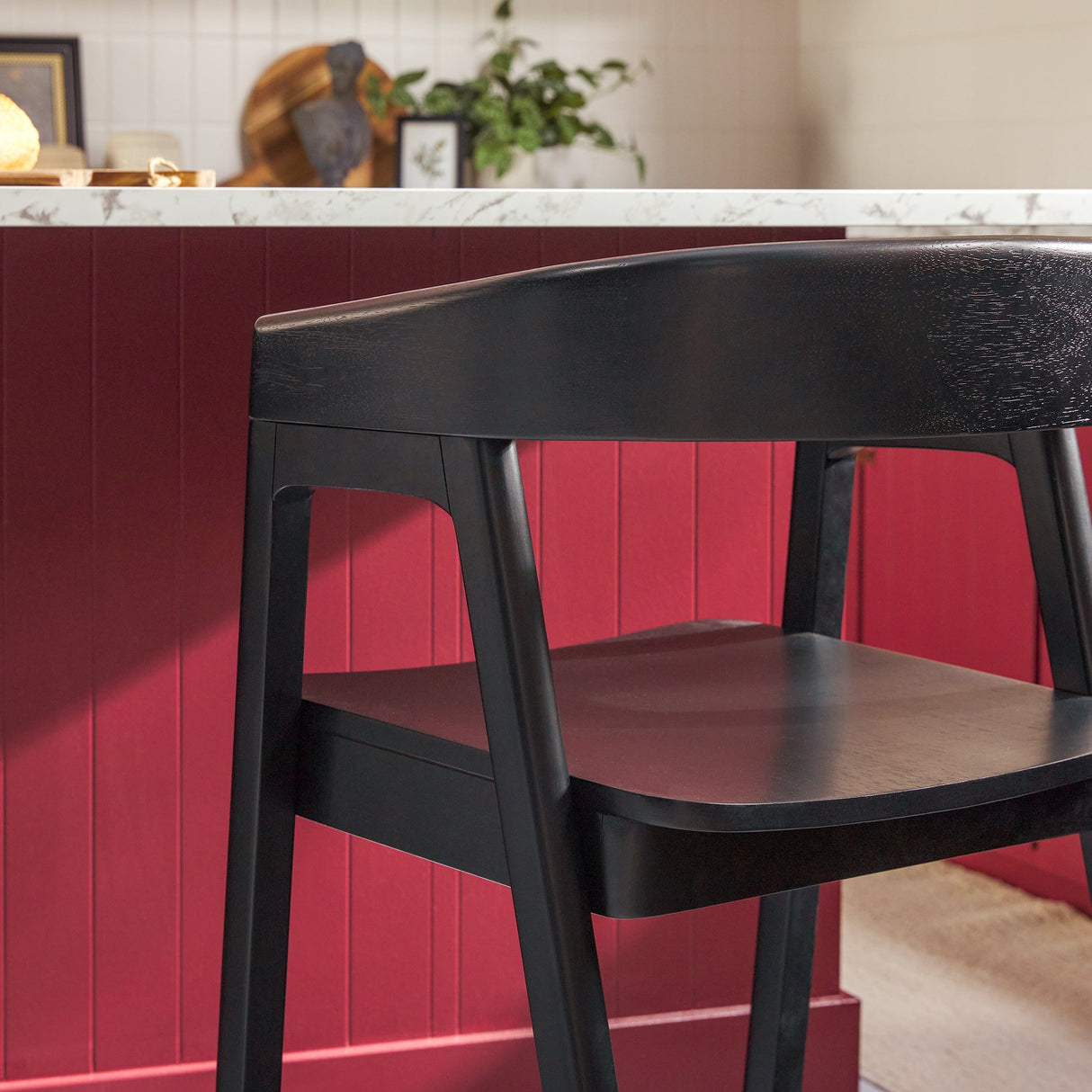 Ezra Modern Solid Wood Rounded Back Single Counter Stool-Dining / Kitchen-Parc Decor