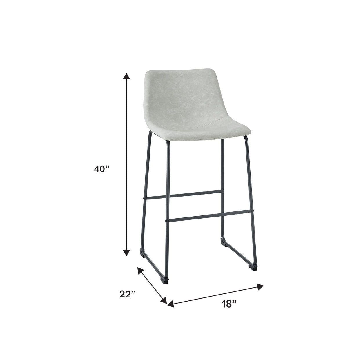 Faux Leather 2-Piece Bar Stools-Dining / Kitchen-Parc Decor