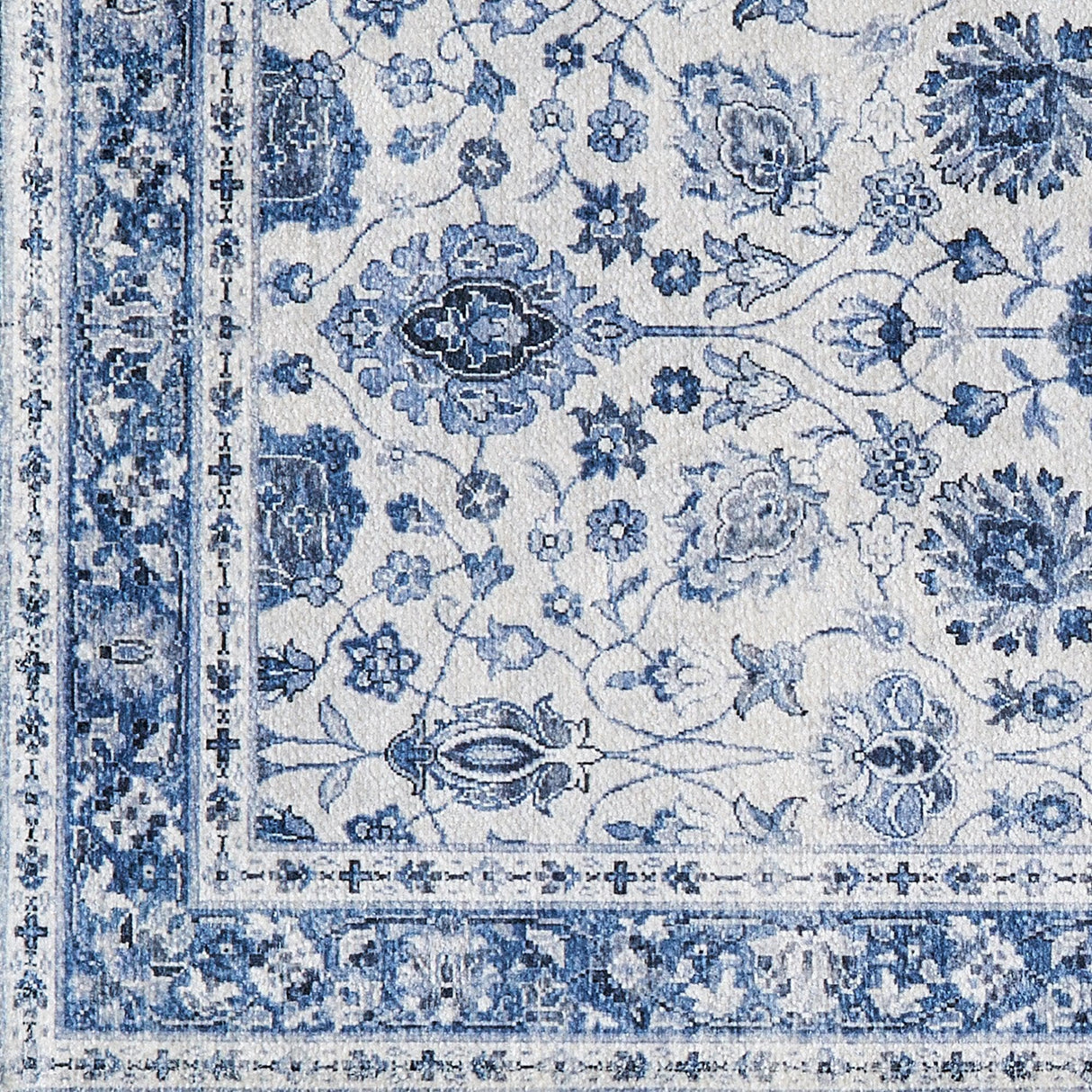 Floral Machine Washable Accent Rug 2' x 3' - Matra Collection-Rugs-Parc Decor