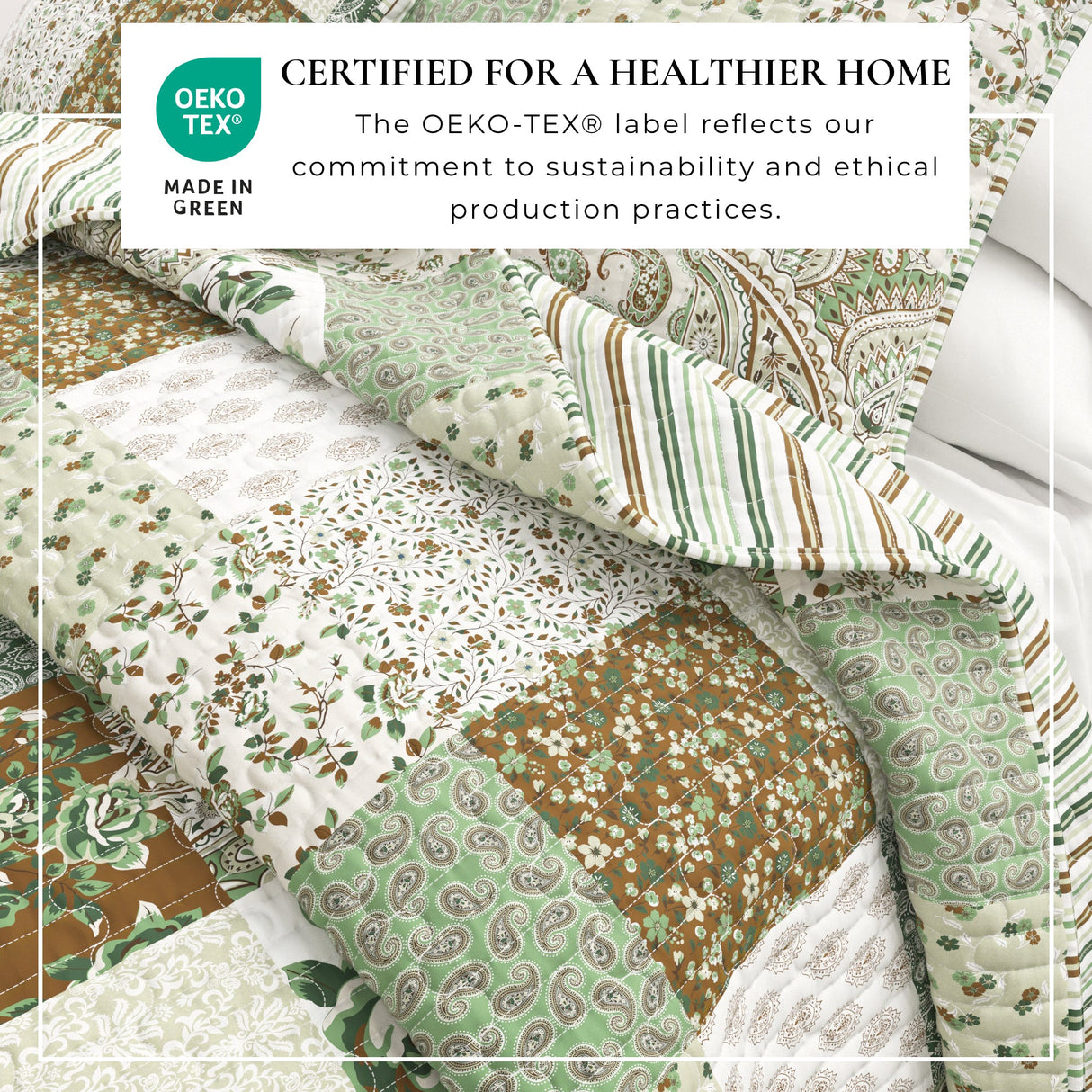 Floral Patchwork Quilt Set - Damia Collection-Quilts & Comforters-Parc Decor