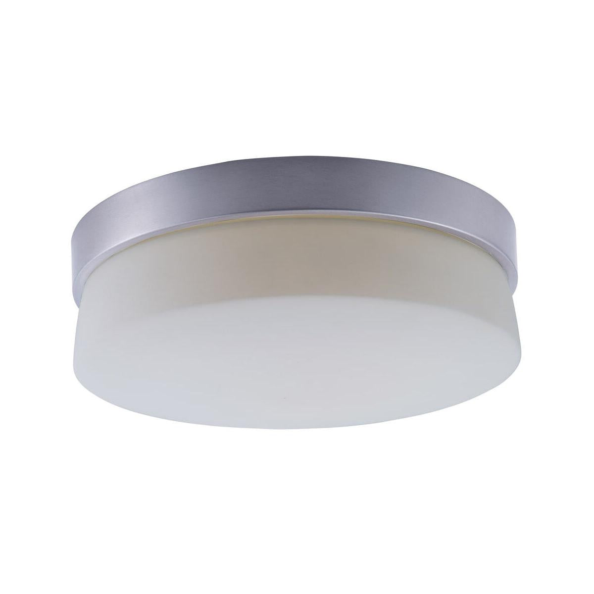 Flux 11"W 1-Light LED Flush Mount Light Fixture Satin Silver Finish by Maxim