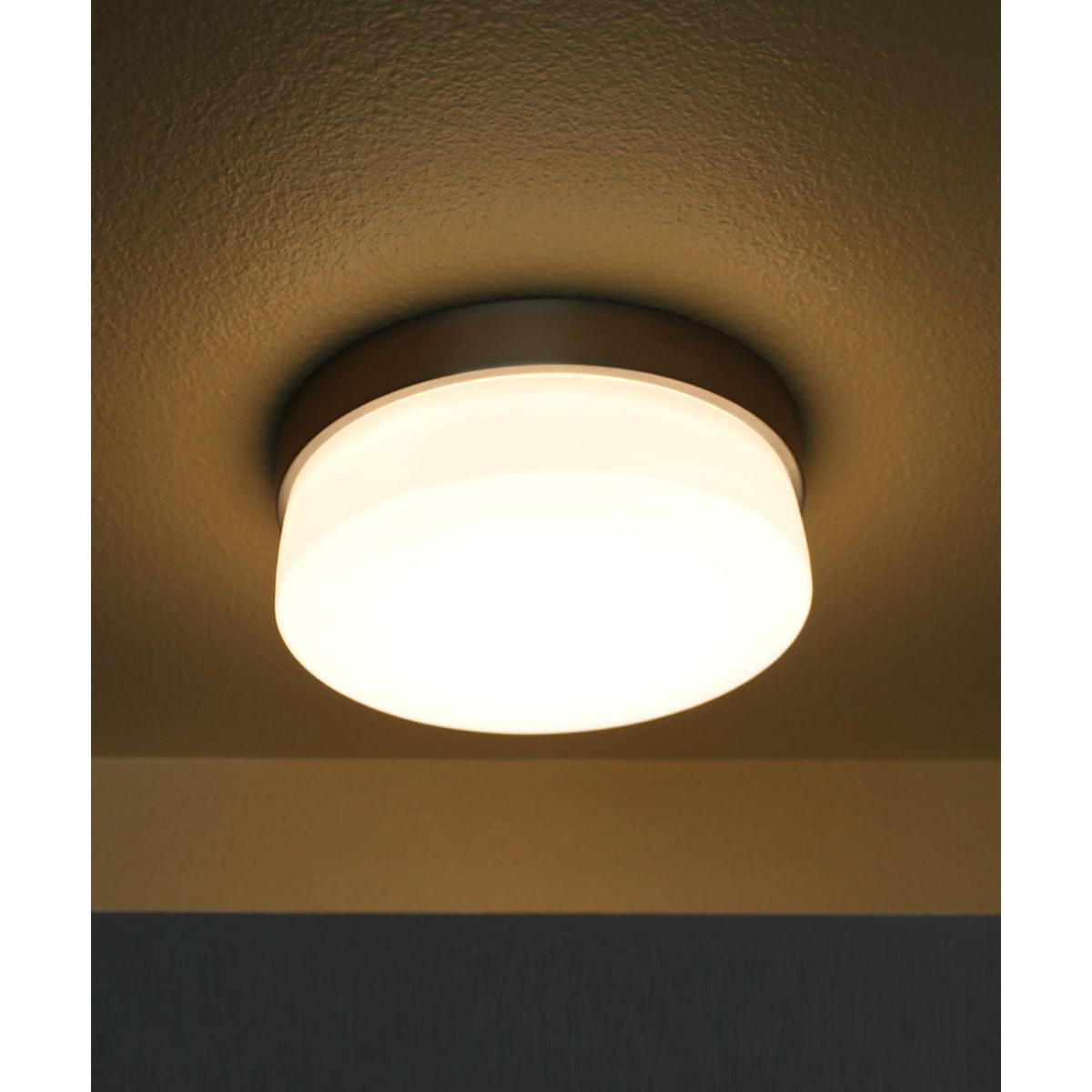 Flux 7"W 1-Light LED Flush Mount Light Fixture Satin Silver Finish by Maxim
