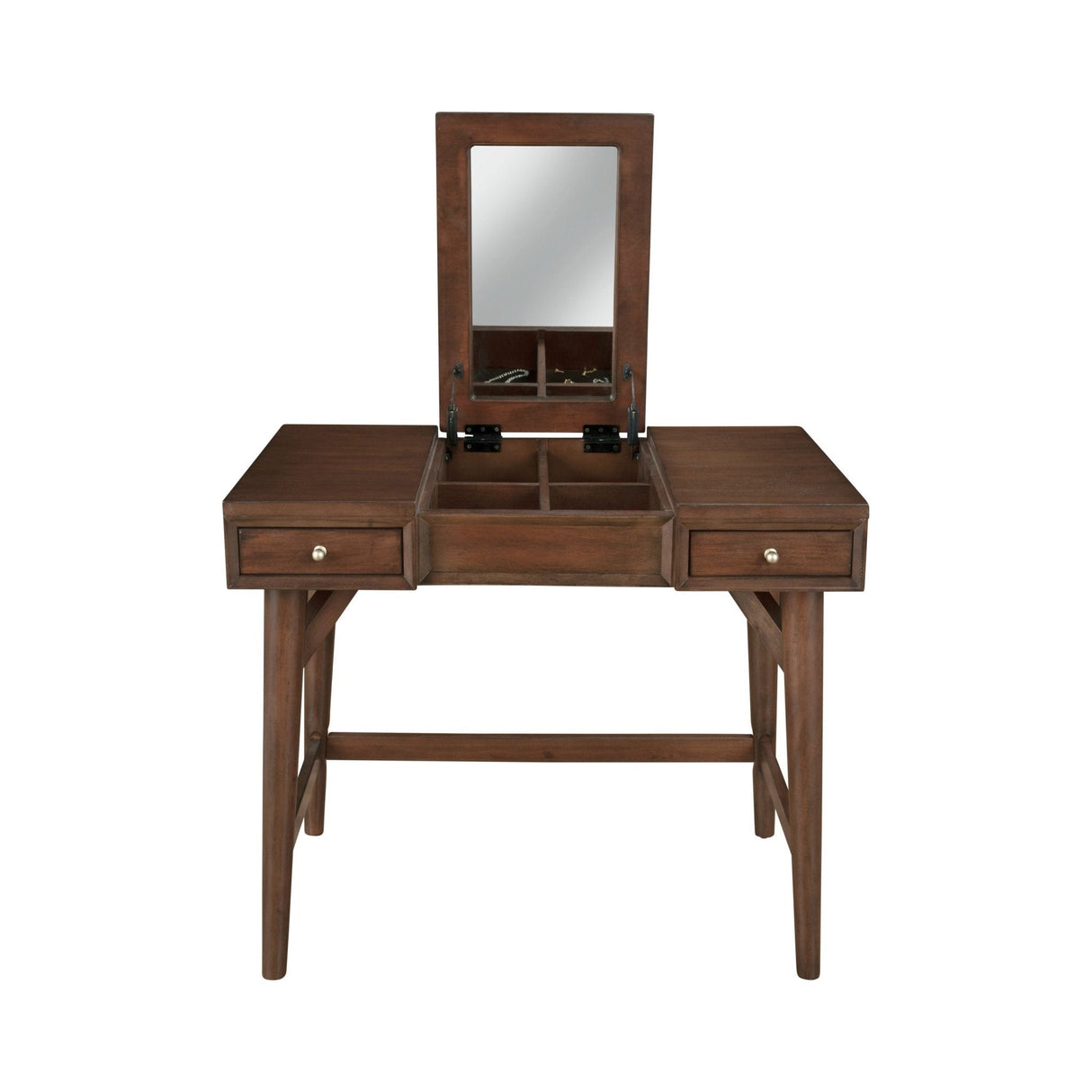 Flynn Bedroom Vanity, Walnut-Bedroom Vanities-Parc Decor