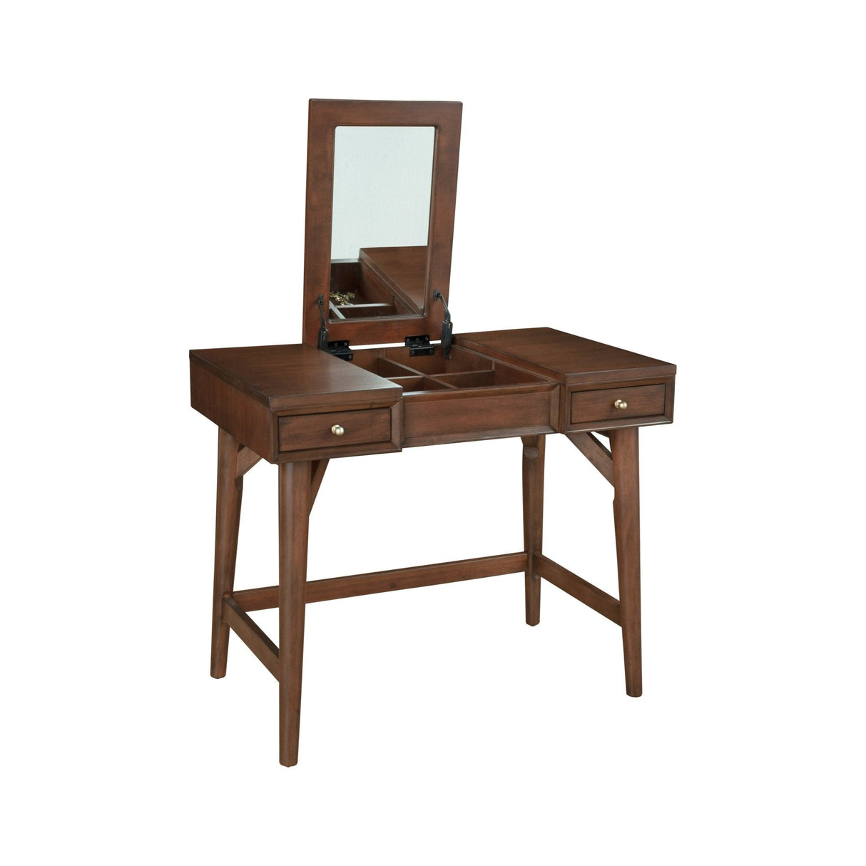 Flynn Bedroom Vanity, Walnut-Bedroom Vanities-Parc Decor