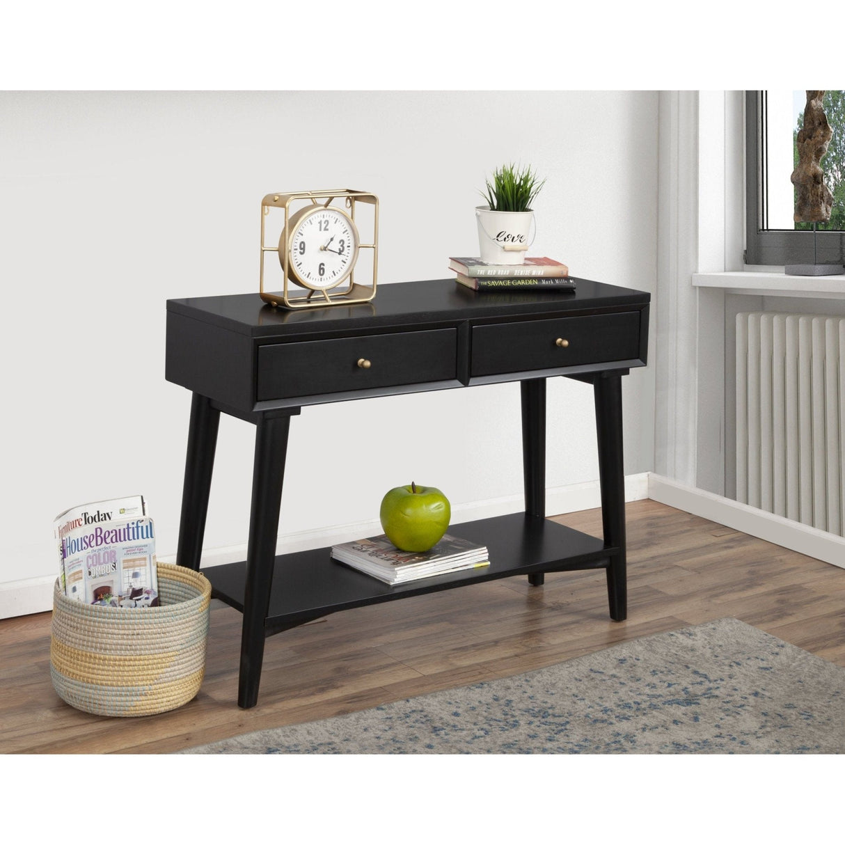 Flynn Console Table, Black-Sofa Table-Parc Decor