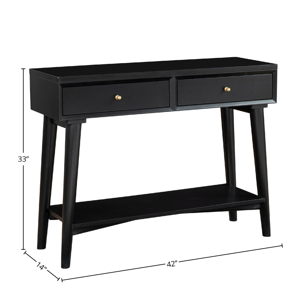Flynn Console Table, Black-Sofa Table-Parc Decor