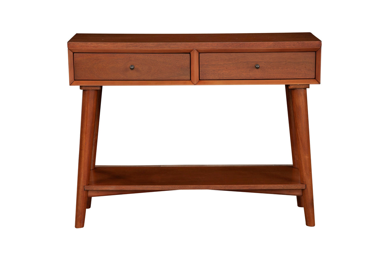 Flynn Console Table, Chestnut-Sofa Table-Parc Decor