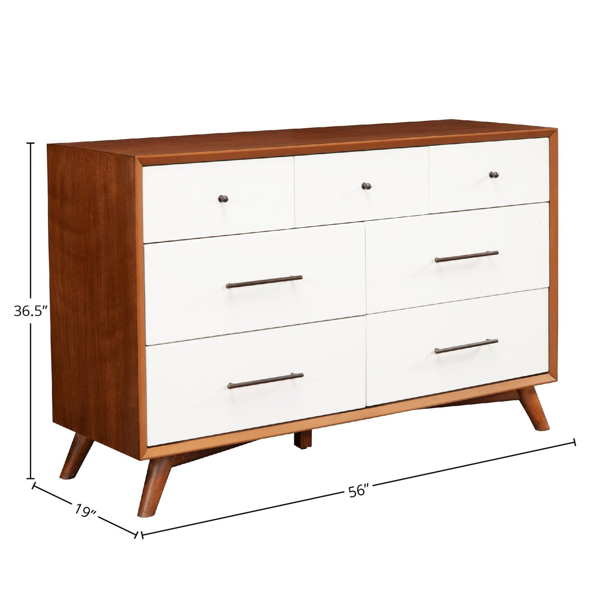 Flynn Dresser, Chestnut/White-Dresser & Chest-Parc Decor