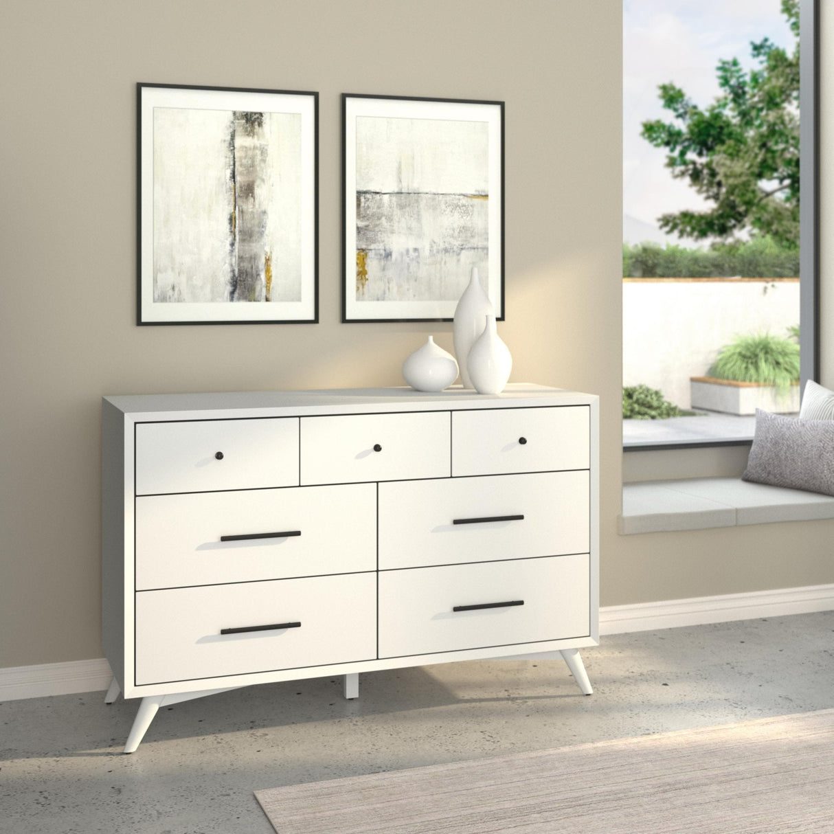 Flynn Dresser, White-Dresser & Chest-Parc Decor