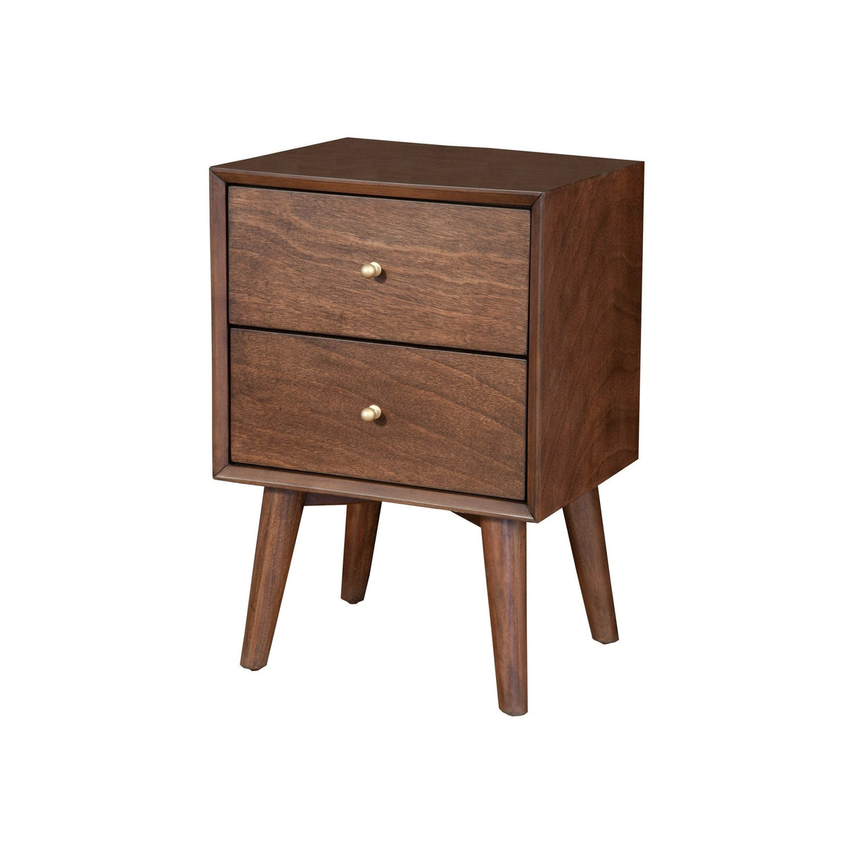 Flynn Nightstand, Walnut-Nightstands-Parc Decor