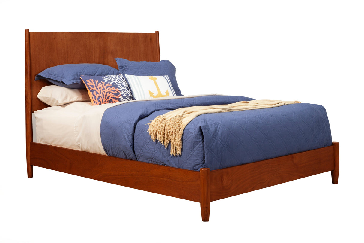 Flynn Panel Bed, Chestnut-Beds-Parc Decor