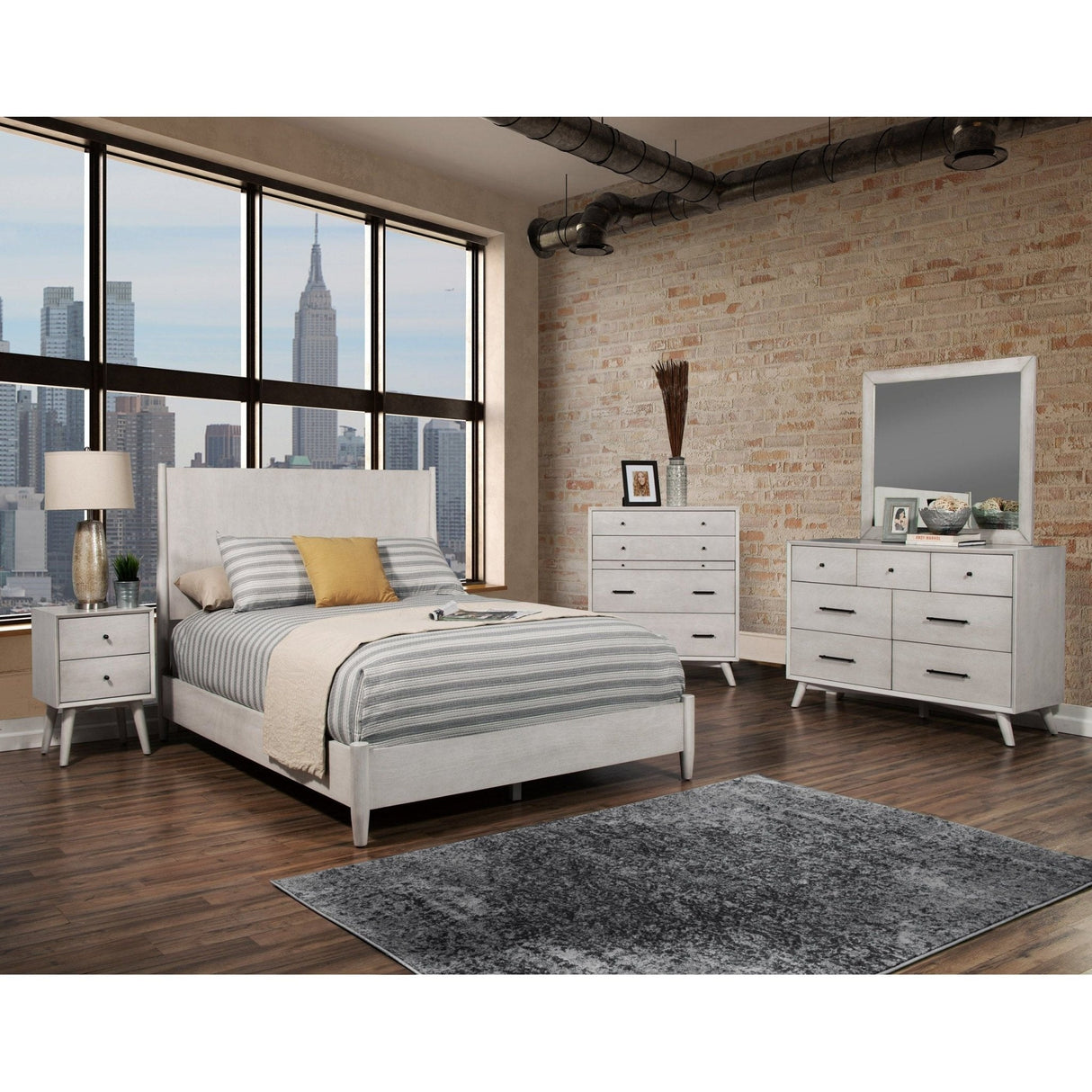 Flynn Panel Bed, Gray-Beds-Parc Decor