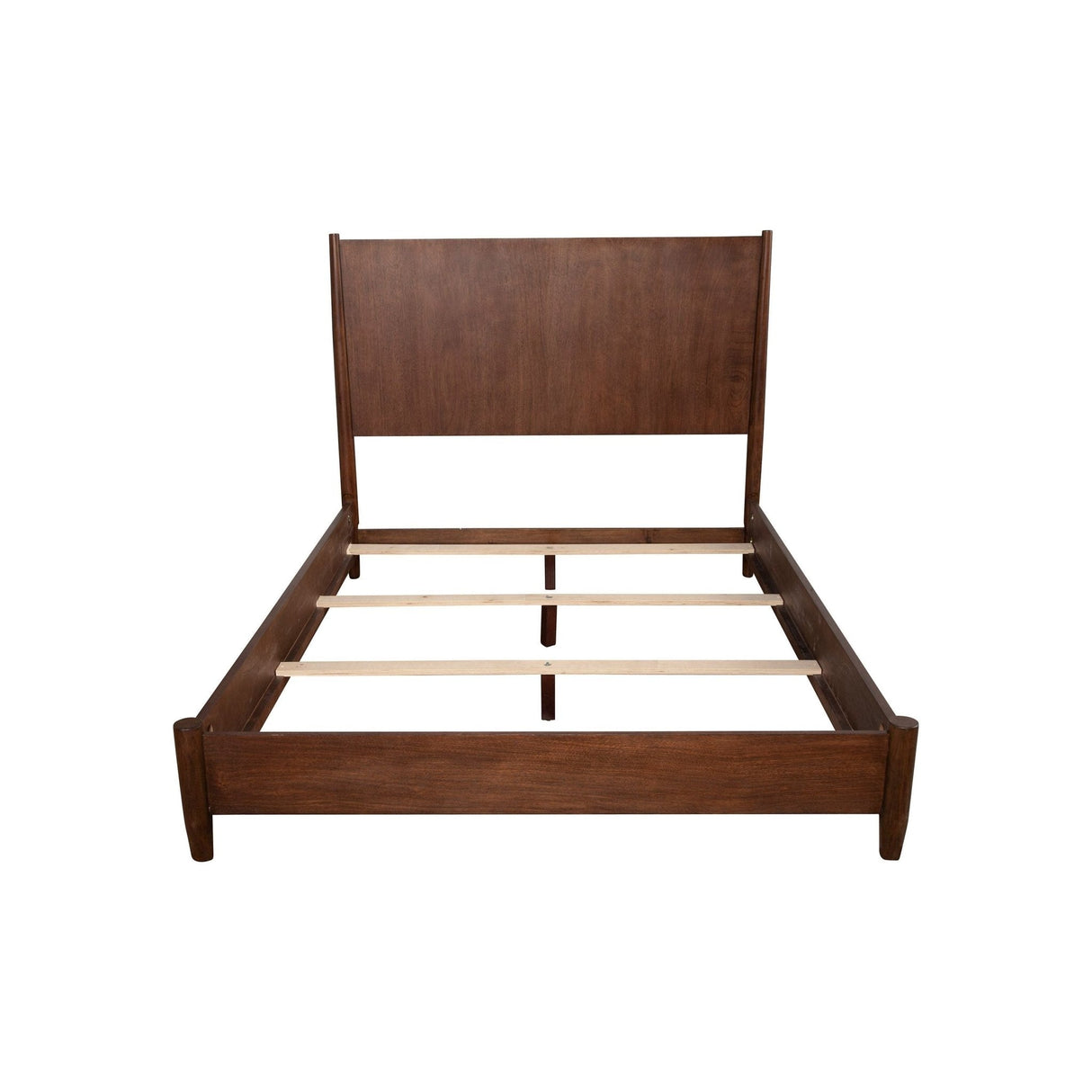 Flynn Panel Bed, Walnut-Beds-Parc Decor