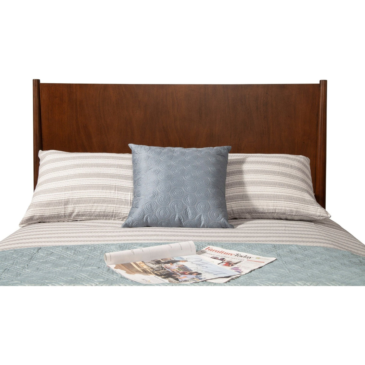 Flynn Panel Bed, Walnut-Beds-Parc Decor