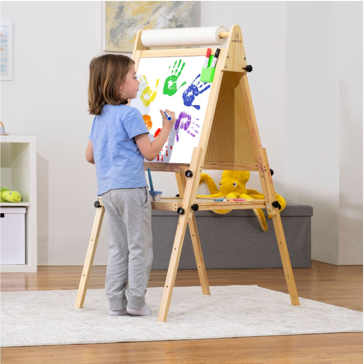 Foldable Kids Easel – 3 Adjustable Heights, Art Station for Drawing & Painting-Indoor-Parc Decor