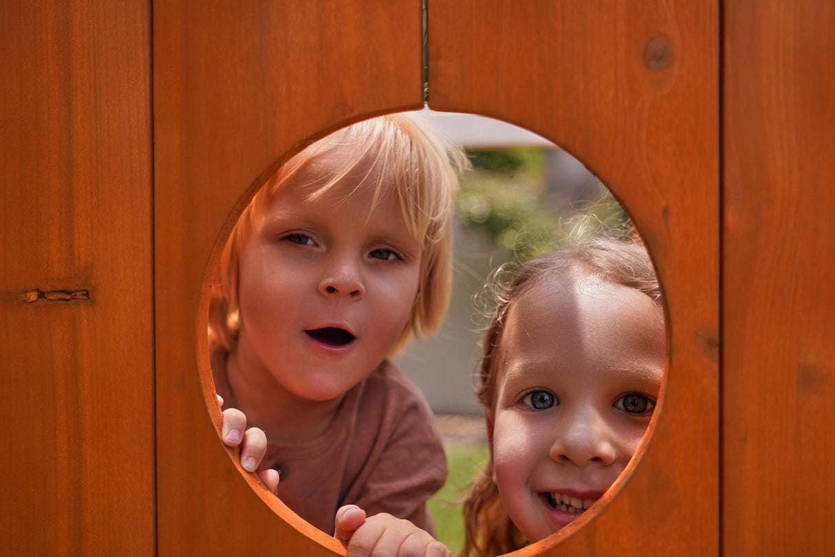 Forest Small Outdoor Toddler Swing Set | Compact Wooden Swing Frame for Babies & Kids-Outdoor-Parc Decor