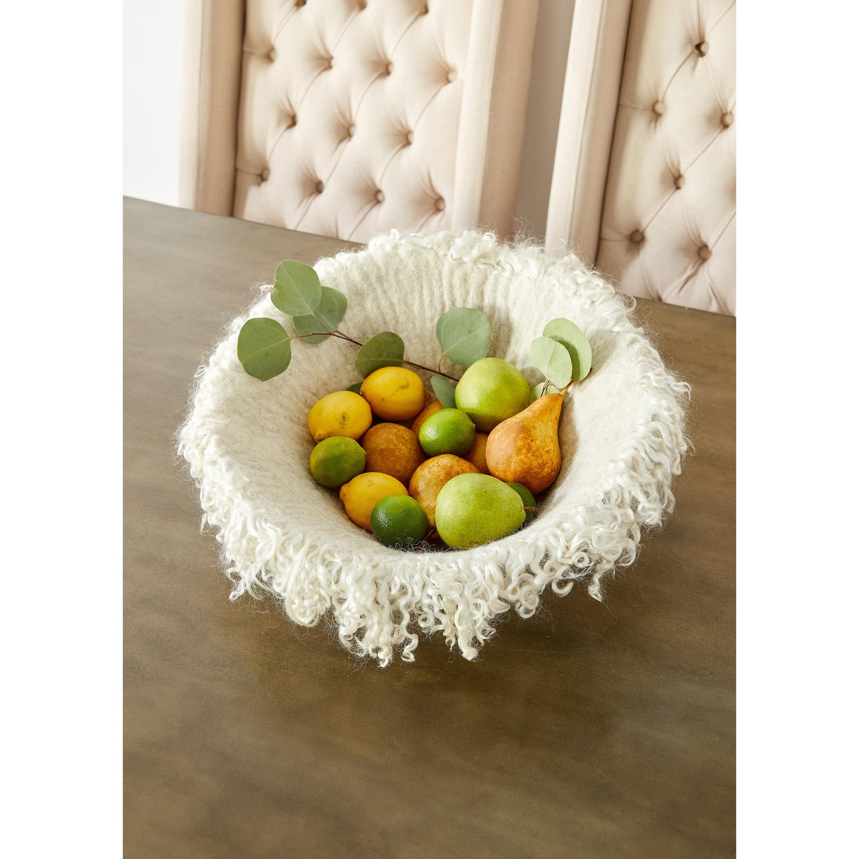 Fringed Skirt Decorative Wool Natural Bowl