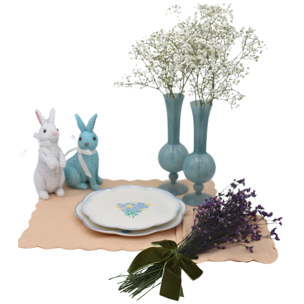 Frosted Blue Haze Glass Vases – Pair