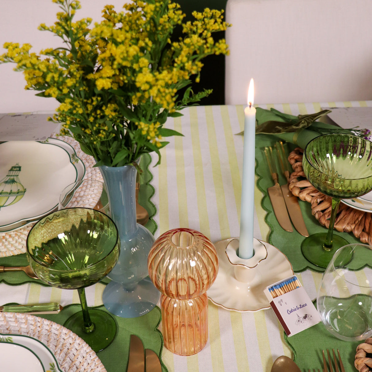 Frosted Blue Haze Vase - Pair-Decorative vase-Parc Decor