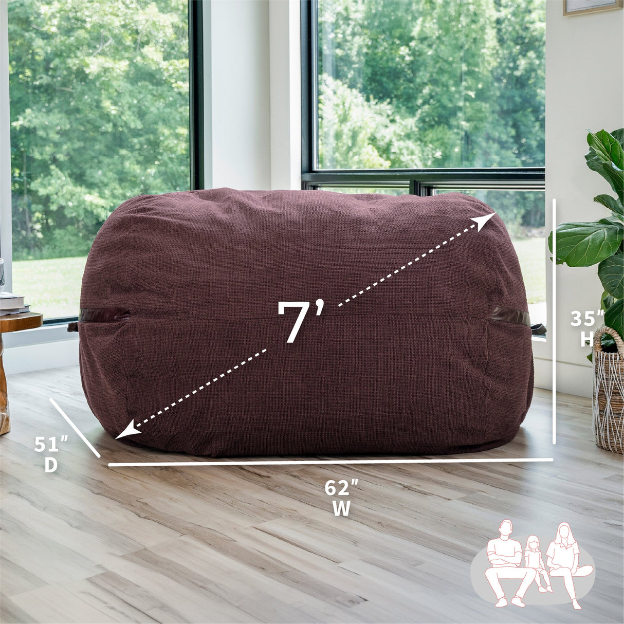 Fuf® 7Ft Foam Bean Bag