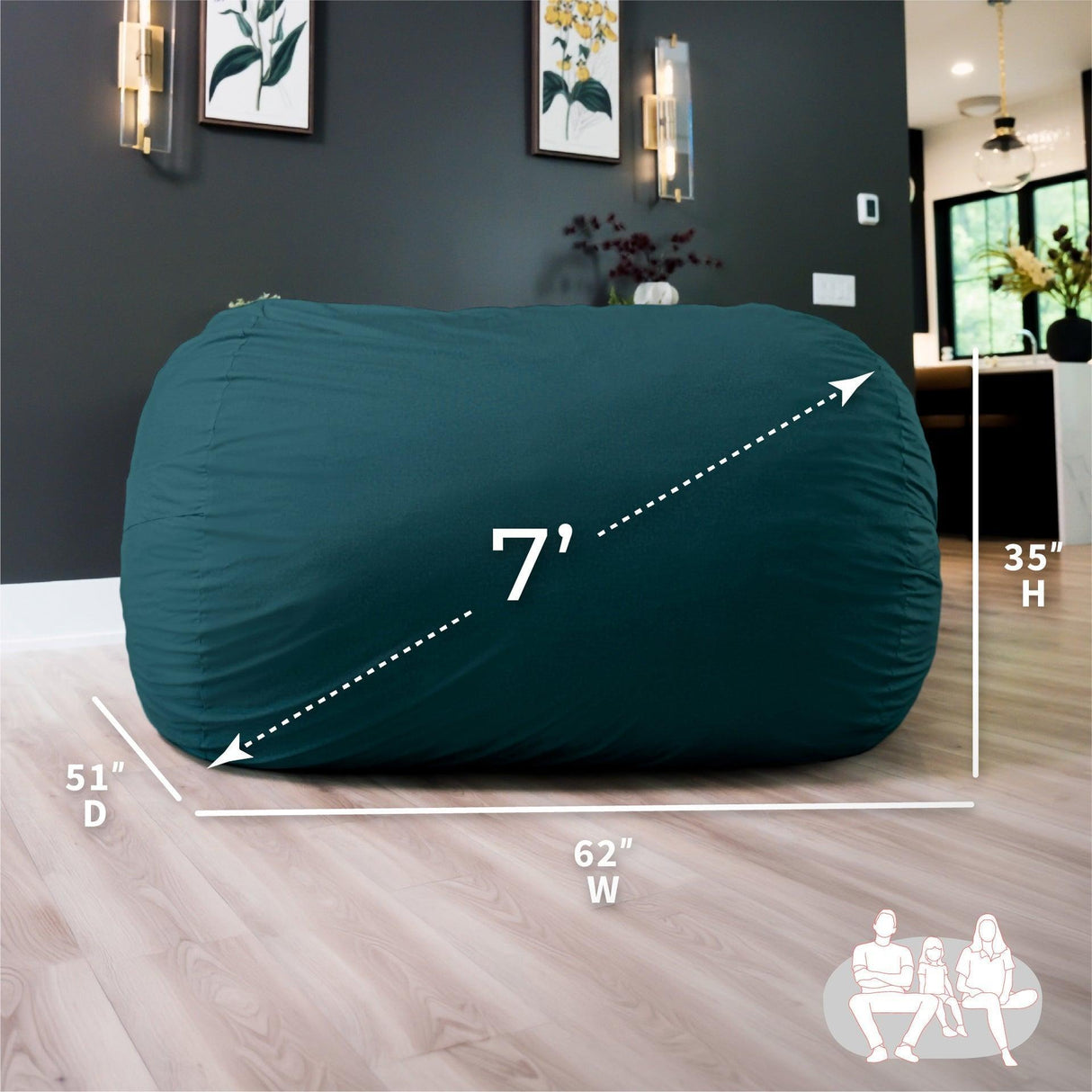 Fuf® 7Ft Foam Bean Bag