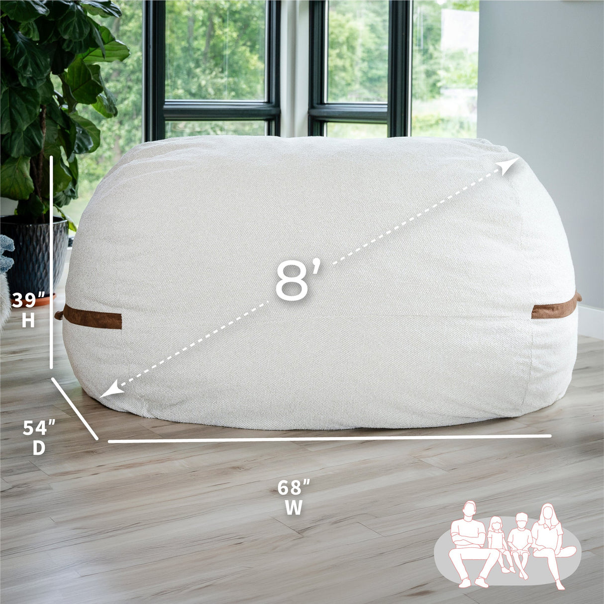 Fuf® 8Ft Giant Bean Bag