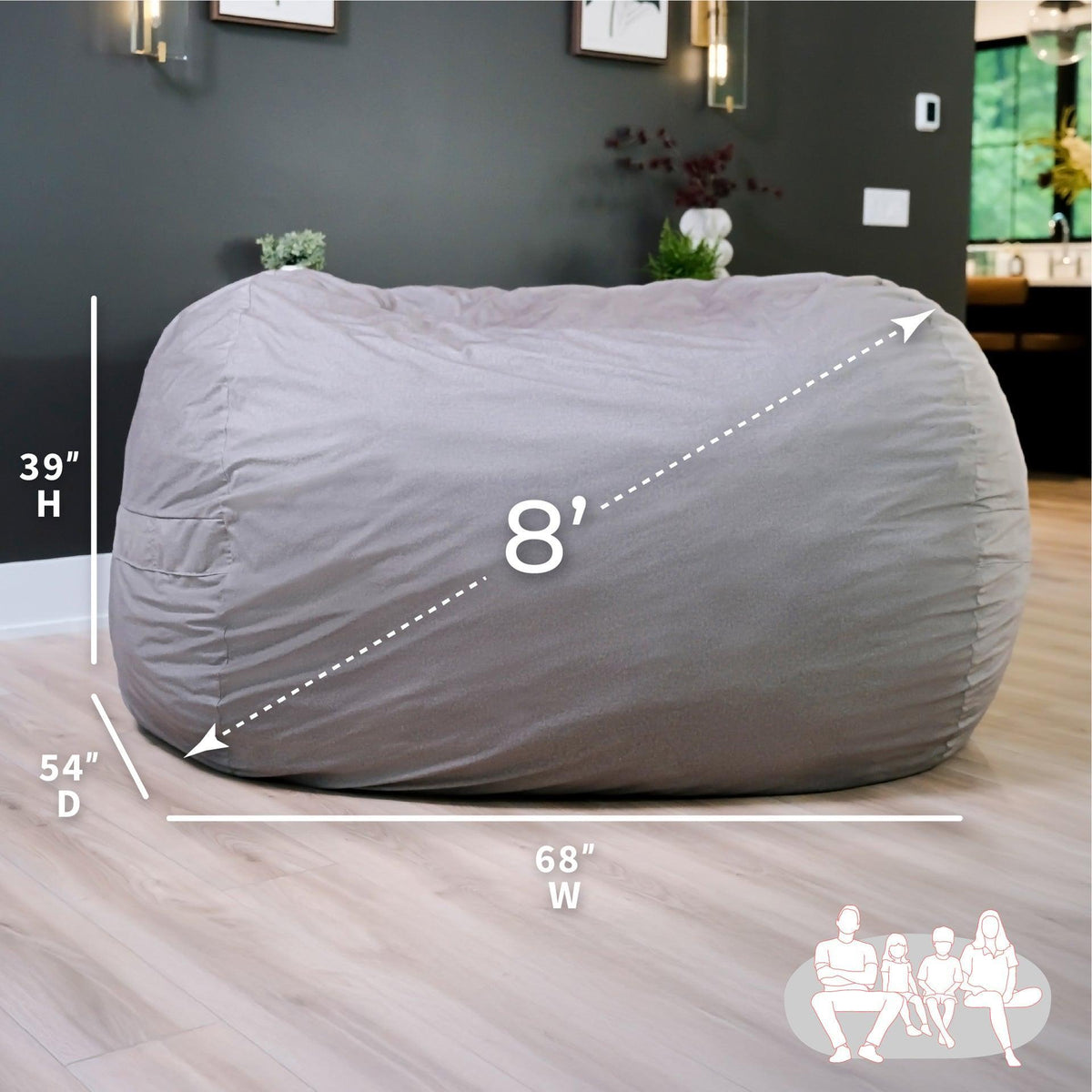 Fuf® 8Ft Giant Bean Bag
