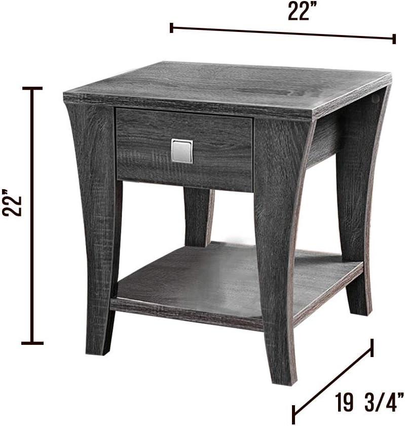 Furniture of America Amity End Table, Gray-边桌-Parc Decor