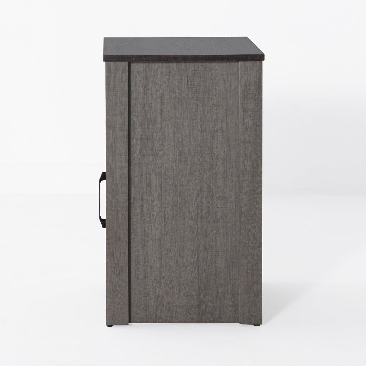 Furniture of America Farmhouse Grey 16-inch Side Table with Barn Door and Open Shelf-边桌-Parc Decor