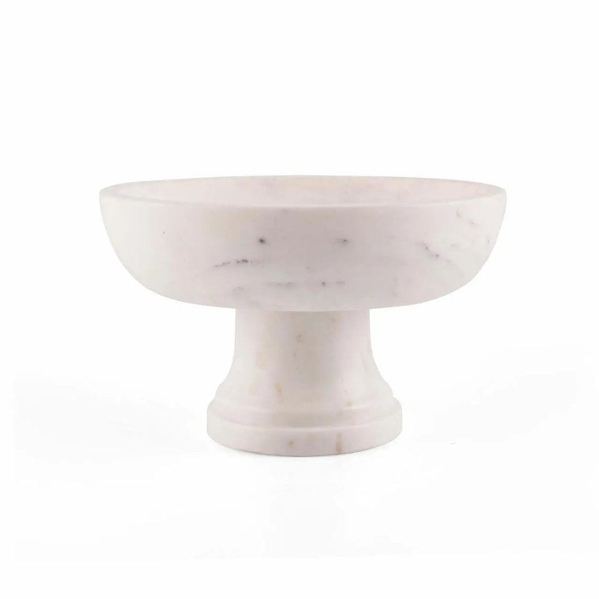 Gala Natural Marble Pedestal Bowl-marble fruit bowl-Parc Decor