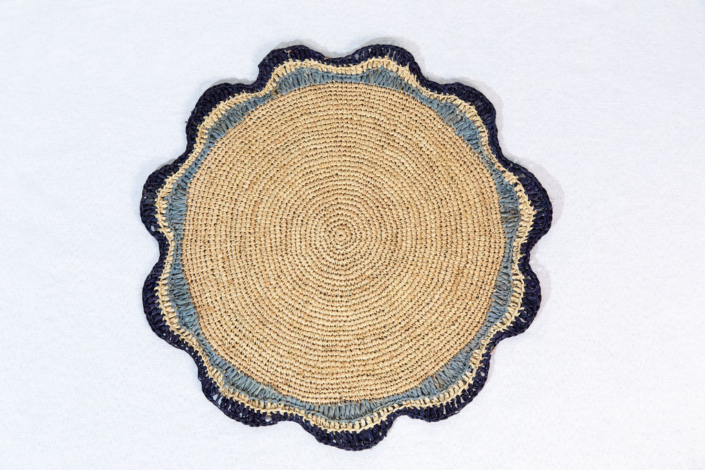 Garden Party Pinwheel Raffia Placemat, Set of 2, 4 and 6-table top-Parc Decor