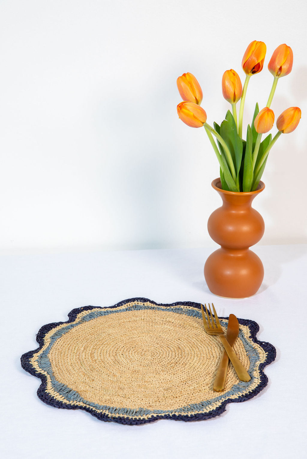 Garden Party Pinwheel Raffia Placemat, Set of 2, 4 and 6-table top-Parc Decor