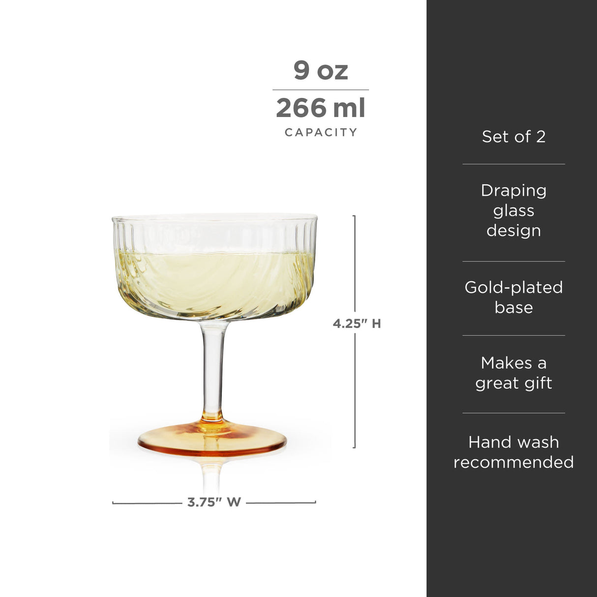 Gatsby Coupe Glasses Set of 2-product_type::stemmed_cocktail_glasses-Parc Decor