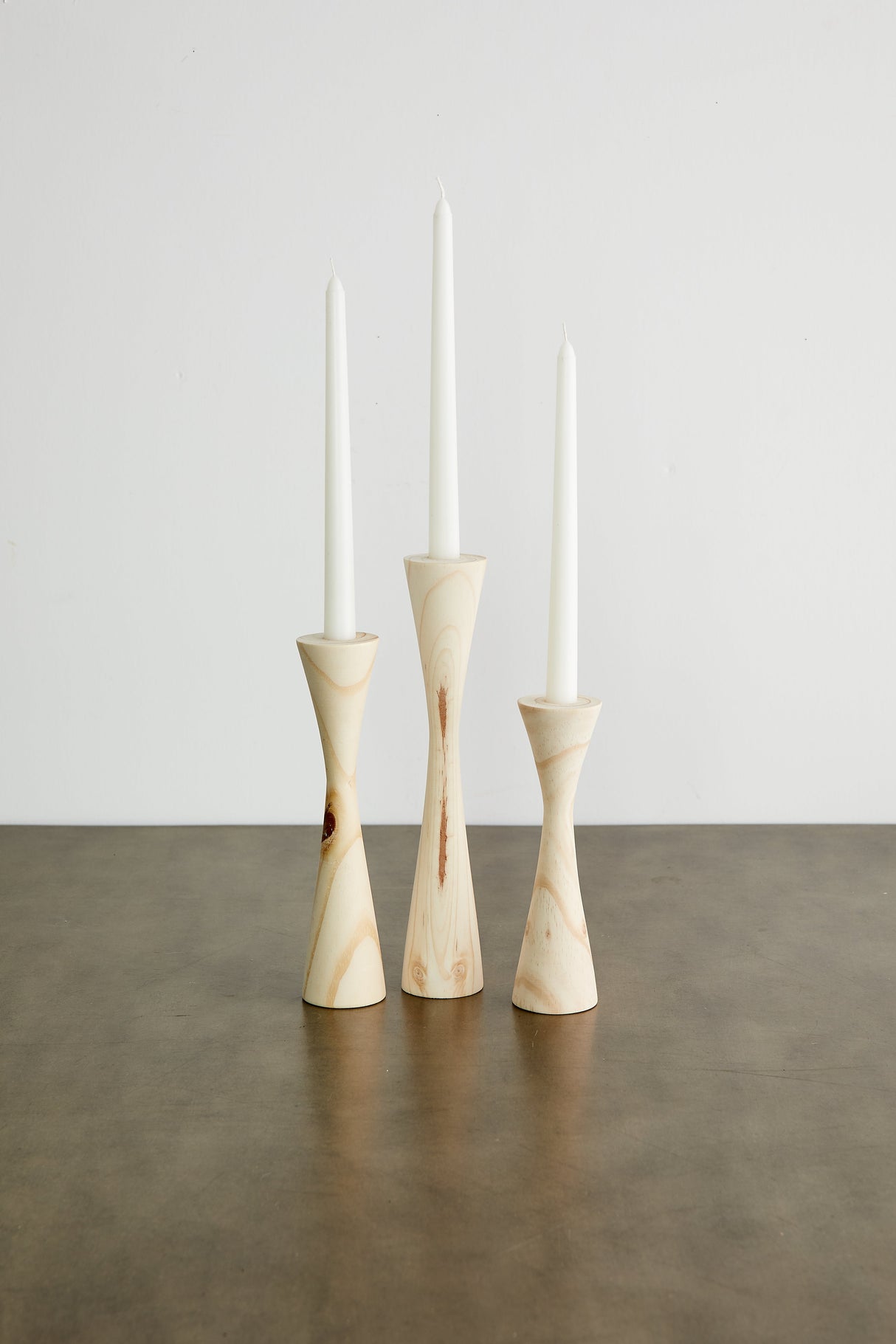 Geo Tapered Wooden Candlestick Holder-Décor-Parc Decor