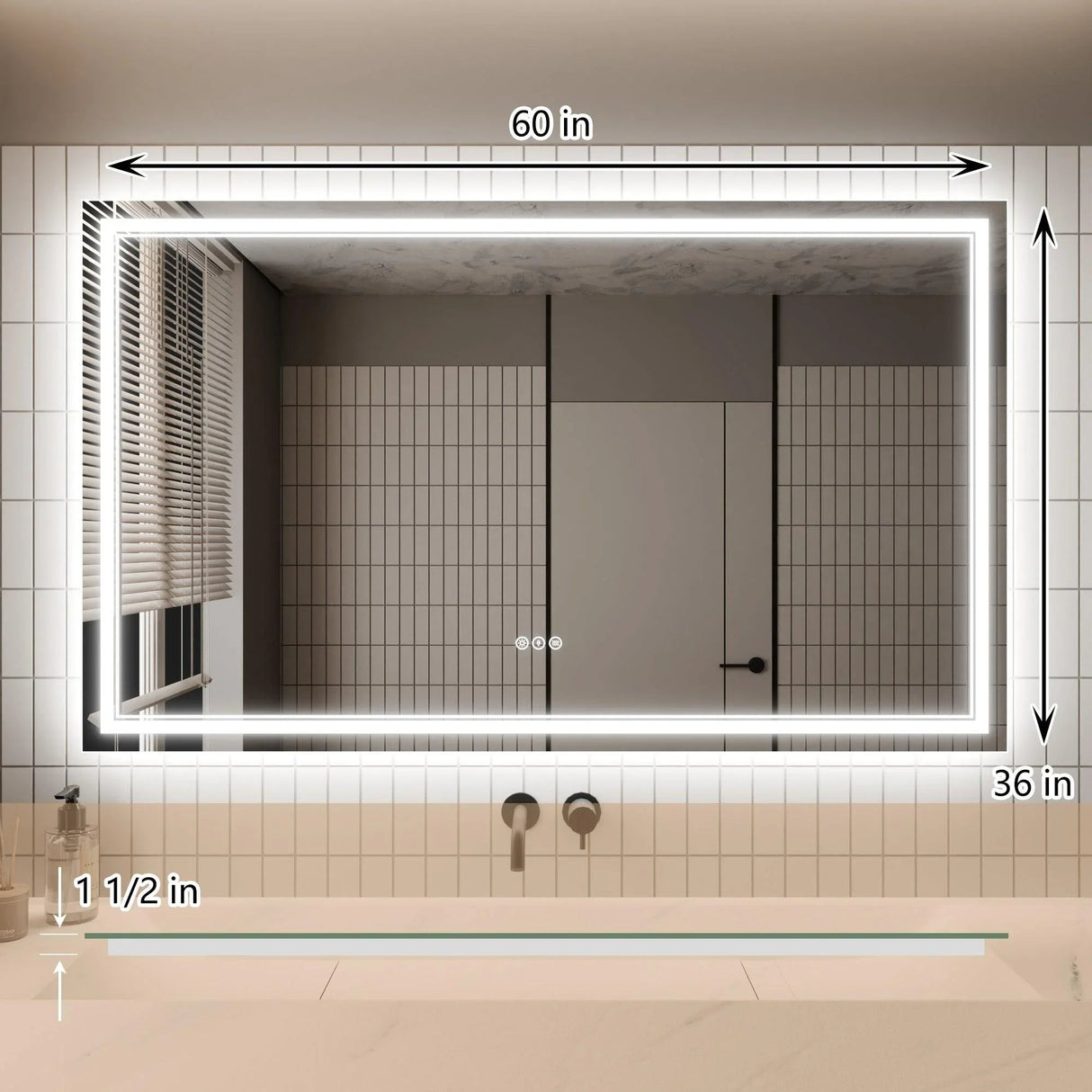 GlareGuard Anti-Fog Bathroom Dimmable Led Mirror Backlit Illuminated Mirror Touch Switch