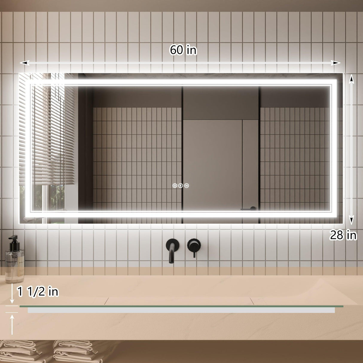 GlareGuard Anti-Fog Bathroom Dimmable Led Mirror Backlit Illuminated Mirror Touch Switch-镜子-Parc Decor