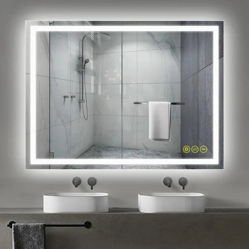 GlareGuard Anti-Fog Bathroom Led Mirror Backlit Illuminated Mirror Touch Switch Dimmable-镜子-Parc Decor