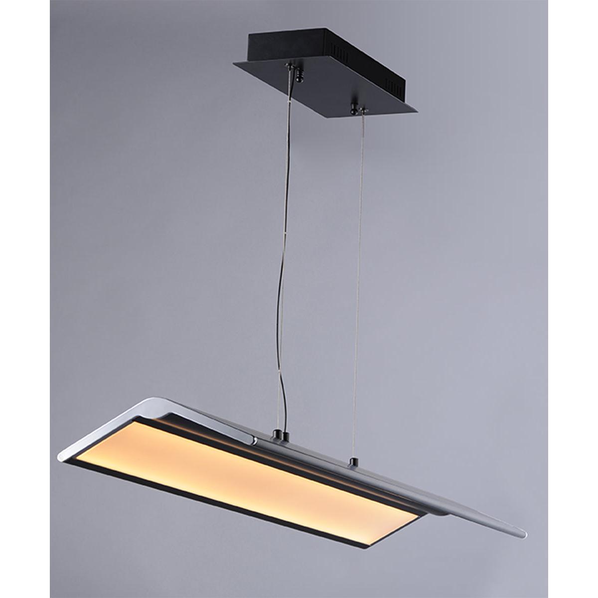 Glider 36"L 1-Light LED Island Light Light Fixture Black and Polished Chrome Finish by ET2