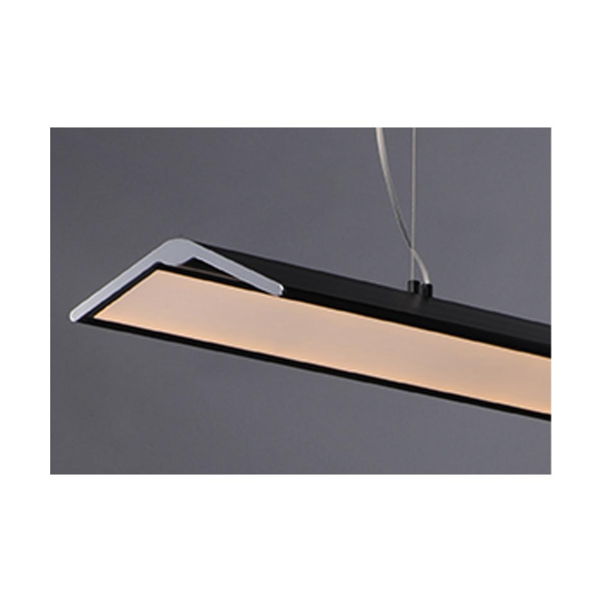 Glider 46"L 1-Light LED Island Light Light Fixture Black and Polished Chrome Finish by ET2