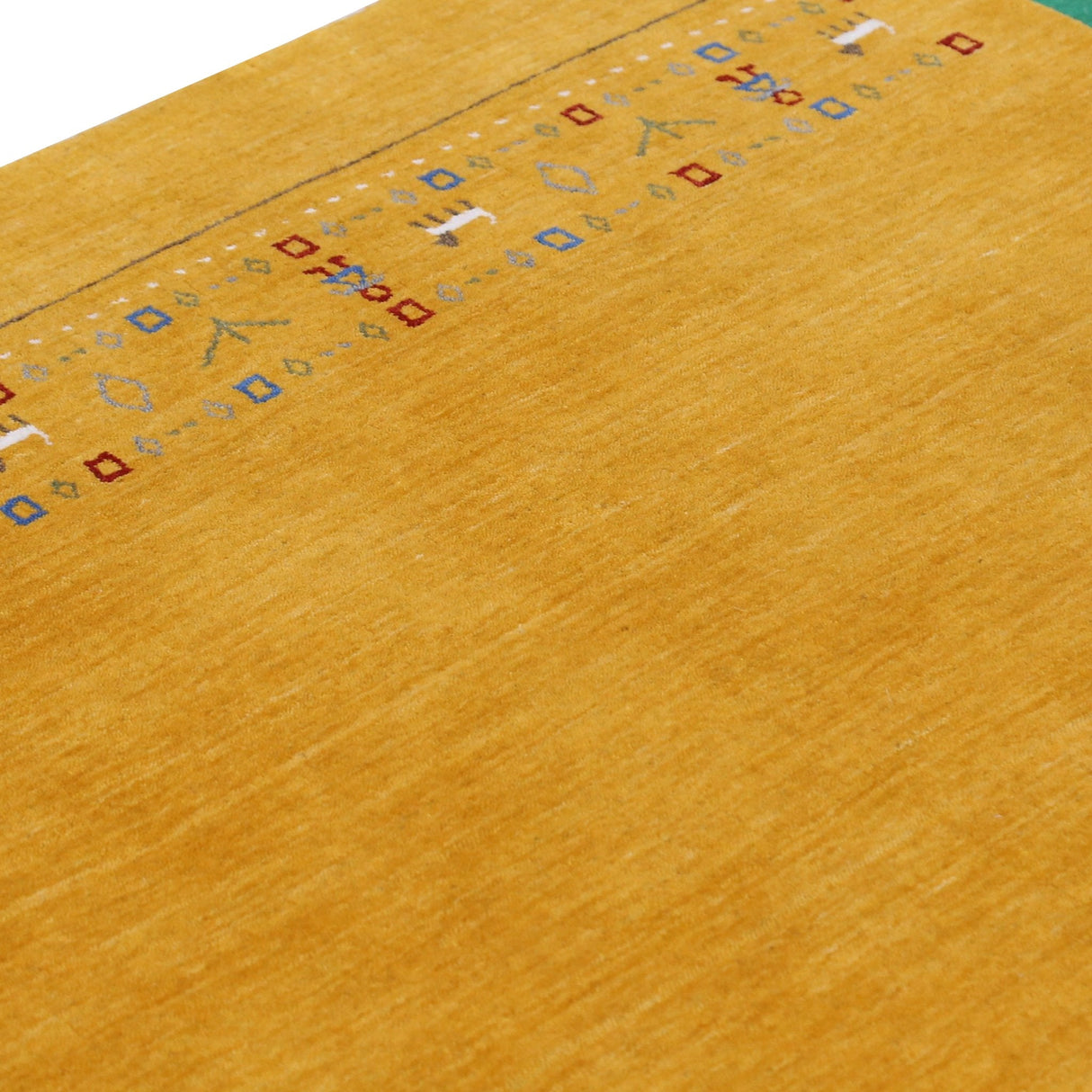 Gold And Blue Modern Design Hand Loomed Wool Area Rug