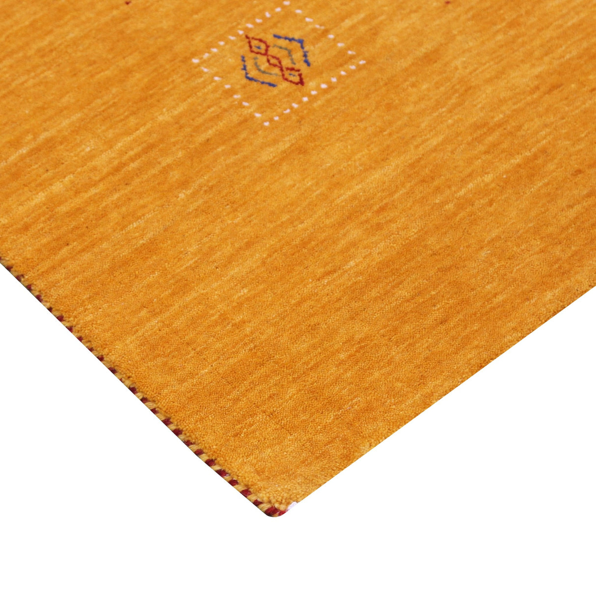 Gold Center Pattern Hand Loomed Wool Area Rug