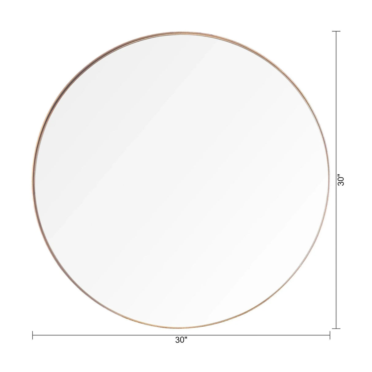 Golden Modern Round Framed Wall Mirror