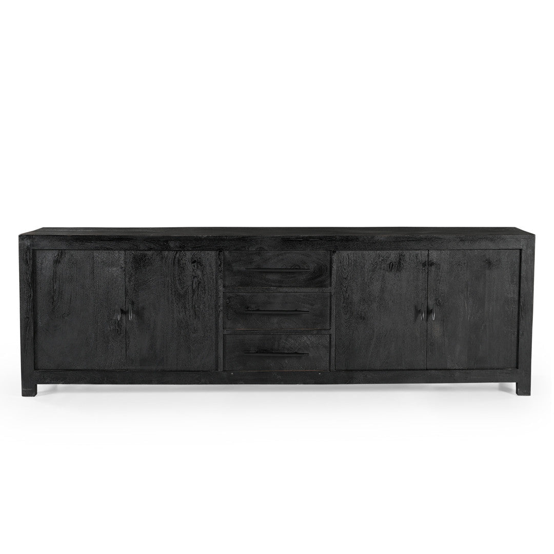 Grackle Solid Wood Media Console - Black-TV Stand-Parc Decor
