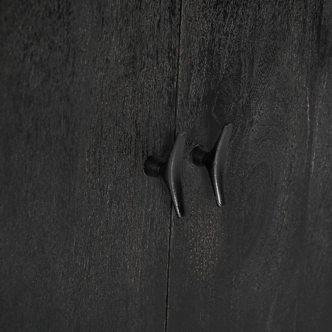 Grackle Solid Wood Media Console - Black-TV Stand-Parc Decor