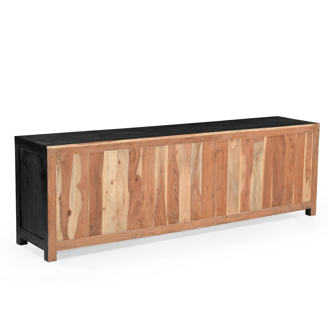 Grackle Solid Wood Media Console - Black-TV Stand-Parc Decor
