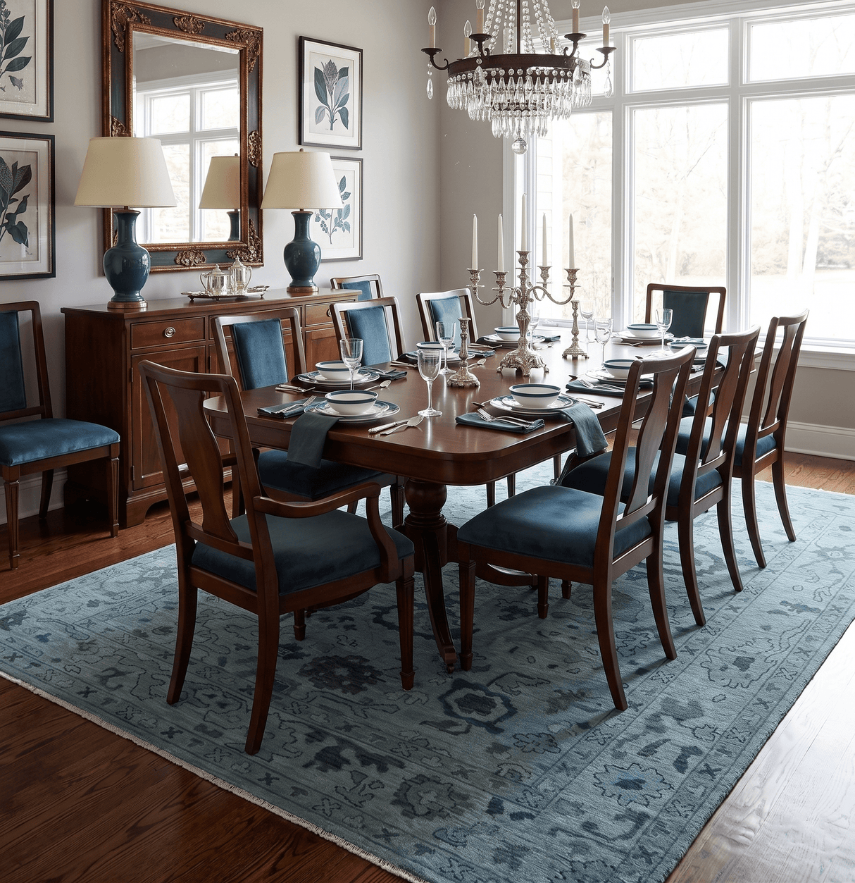 Gray and Charcoal Antique look Hand knotted Traditional Oushak wool Area Rug